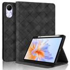 For Honor Pad V9 11.5 Rhombus Embossing Leather Tablet Case(Black) - 1