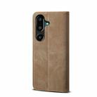 For Samsung Galaxy F16 5G Global Denim Texture Casual Style Horizontal Flip Leather Case(Khaki) - 3
