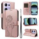 For Xiaomi Poco M6 Pro 4G Global Dandelion Embossed Pattern Flip Leather Phone Case(Rose Gold) - 1