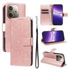 For OPPO A5 Pro 5G Global Embossed Sunflower Pattern Flip Leather Phone Case(Rose Gold) - 1