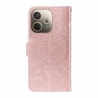 For OPPO A5 Pro 5G Global Embossed Sunflower Pattern Flip Leather Phone Case(Rose Gold) - 3