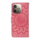 For OPPO A5 Pro 5G Global Embossed Sunflower Pattern Flip Leather Phone Case(Pink) - 3