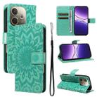 For OPPO A5 Pro 5G Global Embossed Sunflower Pattern Flip Leather Phone Case(Green) - 1