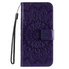 For OPPO A5x 5G Global Embossed Sunflower Pattern Flip Leather Phone Case(Purple) - 2
