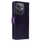 For OPPO A5x 5G Global Embossed Sunflower Pattern Flip Leather Phone Case(Purple) - 3