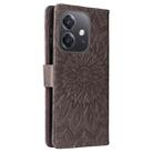 For OPPO A5x 5G Global Embossed Sunflower Pattern Flip Leather Phone Case(Grey) - 3