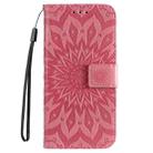 For OPPO A5x 5G Global Embossed Sunflower Pattern Flip Leather Phone Case(Pink) - 2