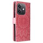 For OPPO A5x 5G Global Embossed Sunflower Pattern Flip Leather Phone Case(Pink) - 3