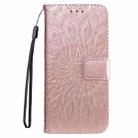 For OPPO K12x 5G Global Embossed Sunflower Pattern Flip Leather Phone Case(Rose Gold) - 2