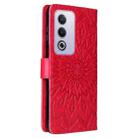 For OPPO K12x 5G Global Embossed Sunflower Pattern Flip Leather Phone Case(Red) - 3