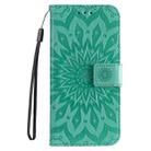 For OPPO K12x 5G Global Embossed Sunflower Pattern Flip Leather Phone Case(Green) - 2