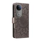 For vivo V50 5G Global Embossed Sunflower Pattern Flip Leather Phone Case(Grey) - 3