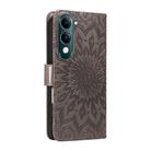 For vivo Y29S 5G / Y04 Embossed Sunflower Pattern Flip Leather Phone Case(Grey) - 3