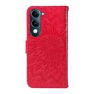 For vivo Y29S 5G / Y04 Embossed Sunflower Pattern Flip Leather Phone Case(Red) - 3