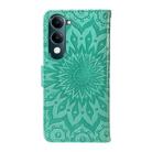 For vivo Y29S 5G / Y04 Embossed Sunflower Pattern Flip Leather Phone Case(Green) - 3