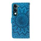 For vivo Y29S 5G / Y04 Embossed Sunflower Pattern Flip Leather Phone Case(Blue) - 3