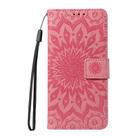 For Honor X8C 4G Global Embossed Sunflower Pattern Flip Leather Phone Case(Pink) - 2