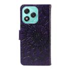 For Honor 400 Lite Embossed Sunflower Pattern Flip Leather Phone Case(Purple) - 3