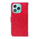 For Honor 400 Lite Embossed Sunflower Pattern Flip Leather Phone Case(Red) - 3