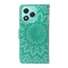 For Honor 400 Lite Embossed Sunflower Pattern Flip Leather Phone Case(Green) - 3