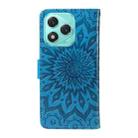 For Honor 400 Lite Embossed Sunflower Pattern Flip Leather Phone Case(Blue) - 3