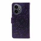 For Honor 400 Global 156.5mm Embossed Sunflower Pattern Flip Leather Phone Case(Purple) - 3