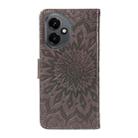 For Honor 400 Global 156.5mm Embossed Sunflower Pattern Flip Leather Phone Case(Grey) - 3