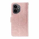 For Honor 400 Global 156.5mm Embossed Sunflower Pattern Flip Leather Phone Case(Pink) - 3