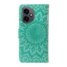 For Honor 400 Global 156.5mm Embossed Sunflower Pattern Flip Leather Phone Case(Green) - 3