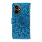 For Honor 400 Global 156.5mm Embossed Sunflower Pattern Flip Leather Phone Case(Blue) - 3