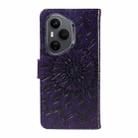 For Honor 400 Pro Global 160.8mm Embossed Sunflower Pattern Flip Leather Phone Case(Purple) - 3