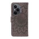 For Honor 400 Pro Global 160.8mm Embossed Sunflower Pattern Flip Leather Phone Case(Grey) - 3