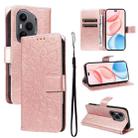 For Honor 400 Pro Global 160.8mm Embossed Sunflower Pattern Flip Leather Phone Case(Pink) - 1