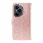 For Honor 400 Pro Global 160.8mm Embossed Sunflower Pattern Flip Leather Phone Case(Pink) - 3