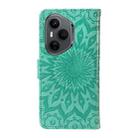 For Honor 400 Pro Global 160.8mm Embossed Sunflower Pattern Flip Leather Phone Case(Green) - 3
