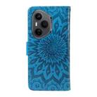 For Honor 400 Pro Global 160.8mm Embossed Sunflower Pattern Flip Leather Phone Case(Blue) - 3