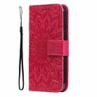 For Honor X6c / X6b / X6a / X5b Embossed Sunflower Pattern Flip Leather Phone Case(Red) - 2