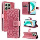For Honor X6c / X6b / X6a / X5b Embossed Sunflower Pattern Flip Leather Phone Case(Pink) - 1