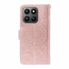For Honor 400 Smart 5G Embossed Sunflower Pattern Flip Leather Phone Case(Rose Gold) - 3