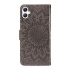 For Samsung Galaxy A06 5G / 4G Embossed Sunflower Pattern Flip Leather Phone Case(Grey) - 3