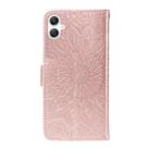 For Samsung Galaxy A06 5G / 4G Embossed Sunflower Pattern Flip Leather Phone Case(Pink) - 3