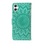 For Samsung Galaxy A06 5G / 4G Embossed Sunflower Pattern Flip Leather Phone Case(Green) - 3