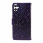 For Samsung Galaxy A07 5G Embossed Sunflower Pattern Flip Leather Phone Case(Purple) - 3