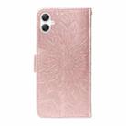 For Samsung Galaxy A07 5G Embossed Sunflower Pattern Flip Leather Phone Case(Rose Gold) - 3
