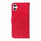 For Samsung Galaxy A07 5G Embossed Sunflower Pattern Flip Leather Phone Case(Red) - 3