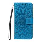 For Samsung Galaxy A07 5G Embossed Sunflower Pattern Flip Leather Phone Case(Blue) - 2
