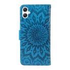 For Samsung Galaxy A07 5G Embossed Sunflower Pattern Flip Leather Phone Case(Blue) - 3