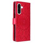 For Samsung Galaxy A36 5G / M56 5G Embossed Sunflower Pattern Flip Leather Phone Case(Red) - 3