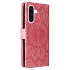 For Samsung Galaxy A56 5G Embossed Sunflower Pattern Flip Leather Phone Case(Pink) - 3