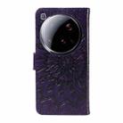 For Xiaomi 15 Ultra 5G Global Embossed Sunflower Pattern Flip Leather Phone Case(Purple) - 3